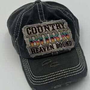 Women's Grey‎ Country Born Heaven Bound KBETHOS Vintage Baseball Cap SALE!